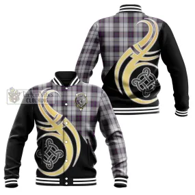 Alexander of Menstry Dress Tartan Baseball Jacket with Family Crest and Celtic Symbol Style