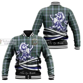 Alexander of Menstry Hunting Tartan Baseball Jacket with Alba Gu Brath Regal Lion Emblem