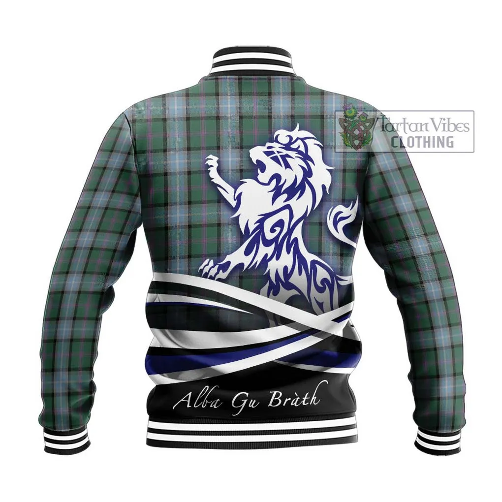 Alexander of Menstry Hunting Tartan Baseball Jacket with Alba Gu Brath Regal Lion Emblem