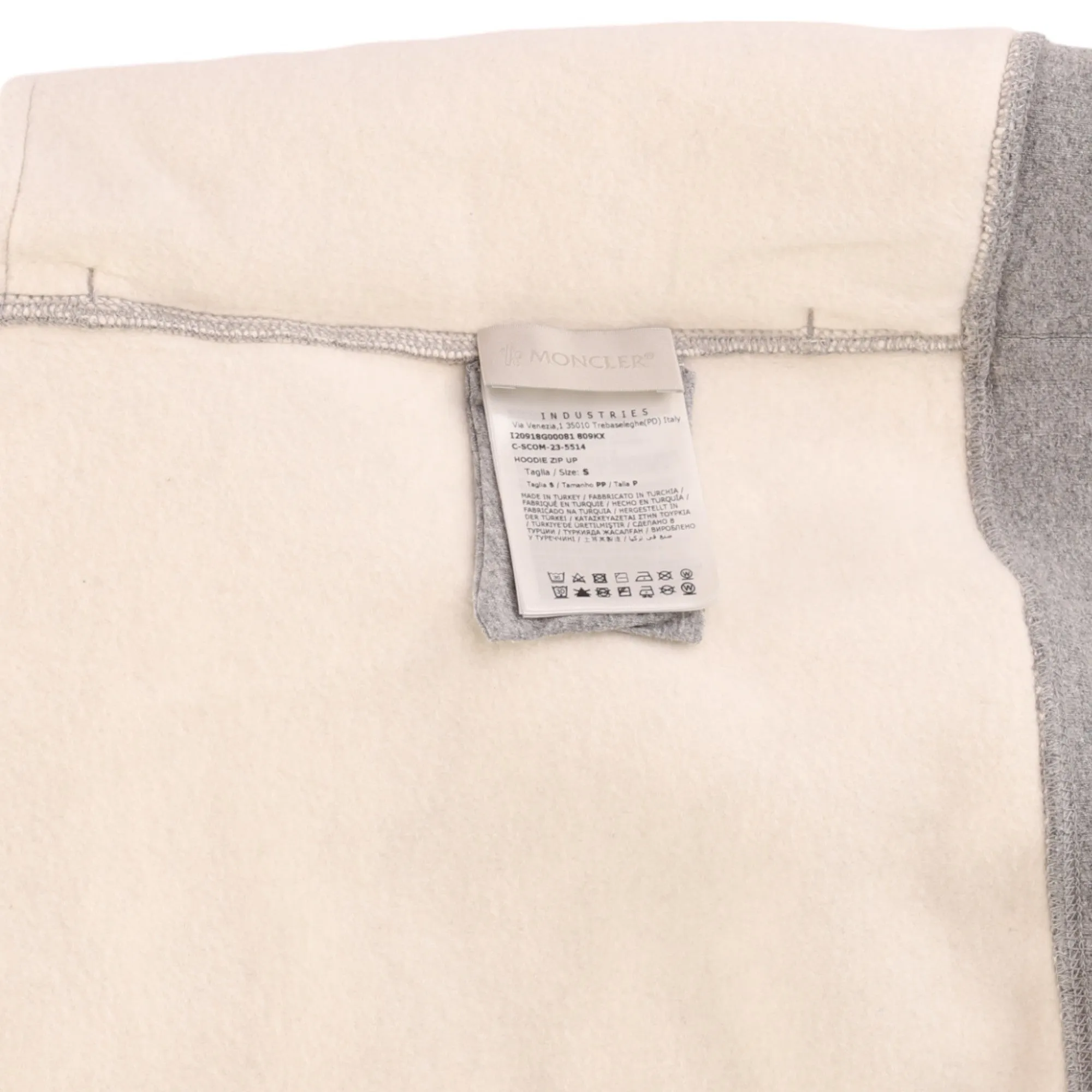 Men's Hoodie Zip Up Hoodie Grey Size S