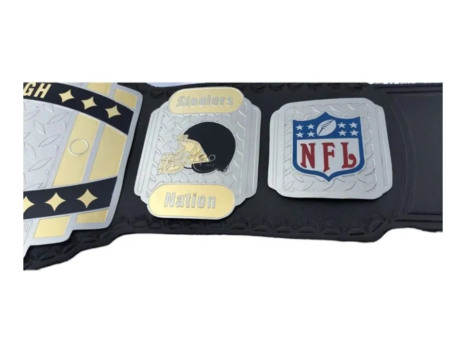 PITTSBURGH STEELERS SUPER BOWL NFL CHAMPIONSHIP REPLICA TITLE 2MM BRASS BELT